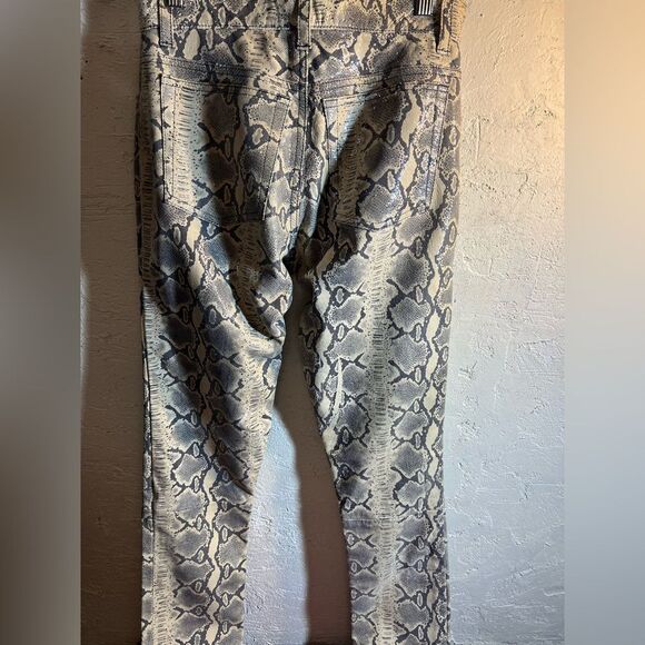 Swann Leather pants genuine leather, python print, black, grey cream by Swann - Picture 7 of 11